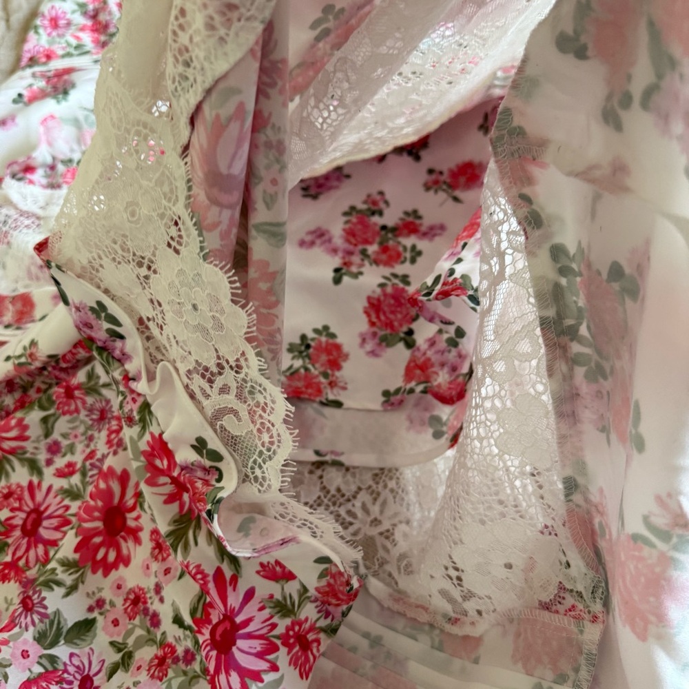 For Love & Lemons Pink and White Floral Lace Maxi Dress - Picture 6 of 16